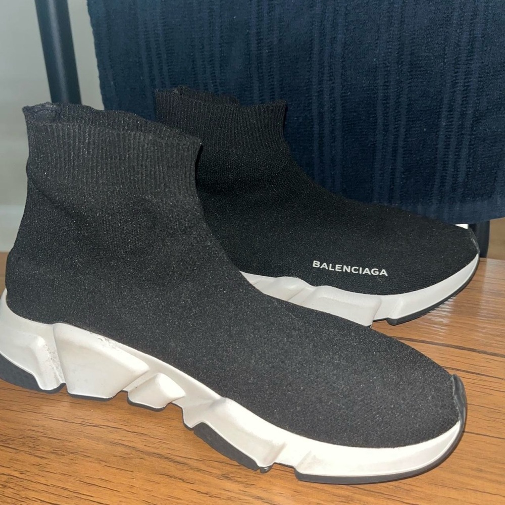 Balenciaga Black and White Sock Sneakers